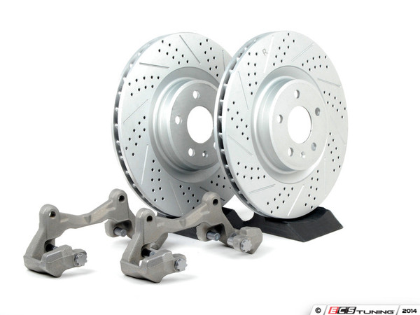 Front Big Brake Kit - Stage 1 - Cross Drilled & Slotted Rotors (345x30)