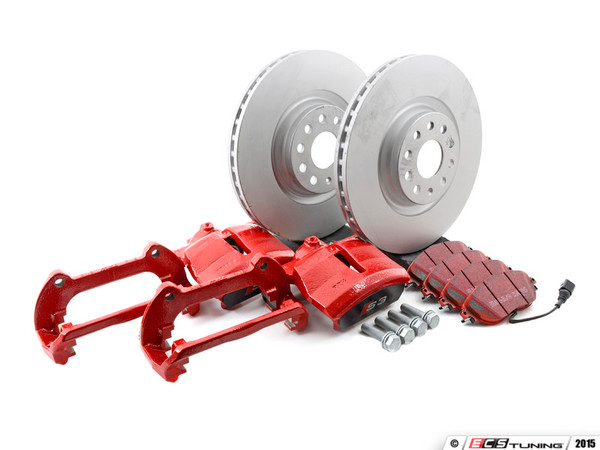 Front Big Brake Kit - Stage 2 - Tornado Red calipers - Plain rotors (340x30)