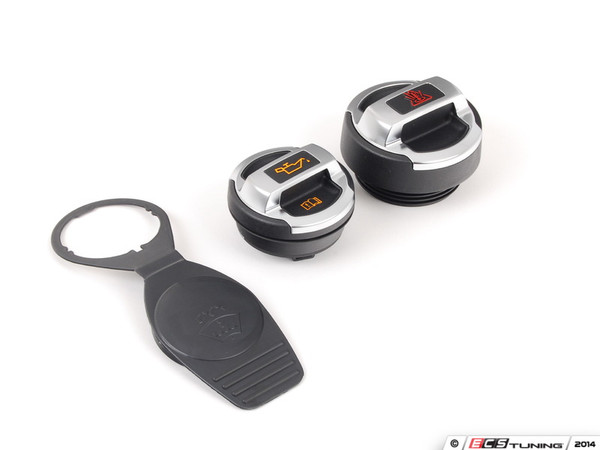R8 Caps & Black Washer Fluid Reservoir Cap Set