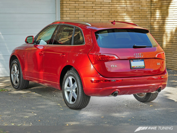 AWE Tuning Q5 3.2L Non-Resonated Exhaust System (Downpipe-Back) -- Polished Silver Tips