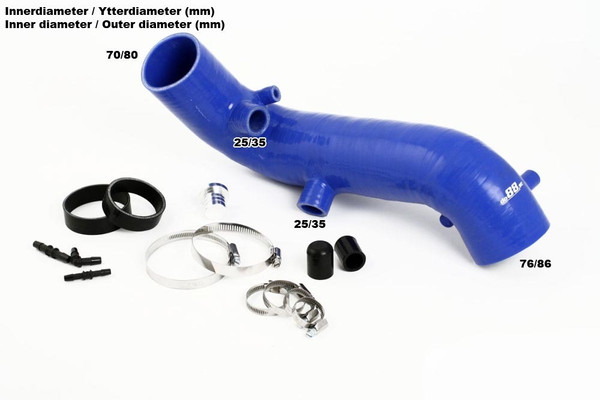 Turbo 3" Air Inlet Hose Kit - Blue - 850 / S70 / V70 / C70