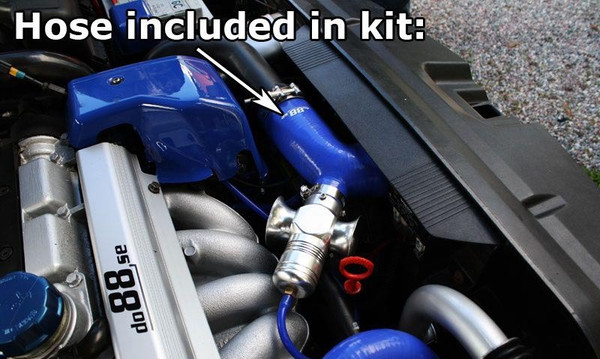Top Intercooler Hose w/BOV 25mm Opening - Blue - 850 / S70 / V70 / C70