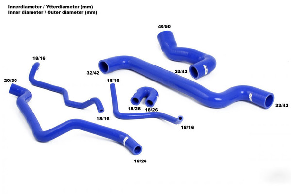 SAAB 9-5 98-01 Coolant hoses Black