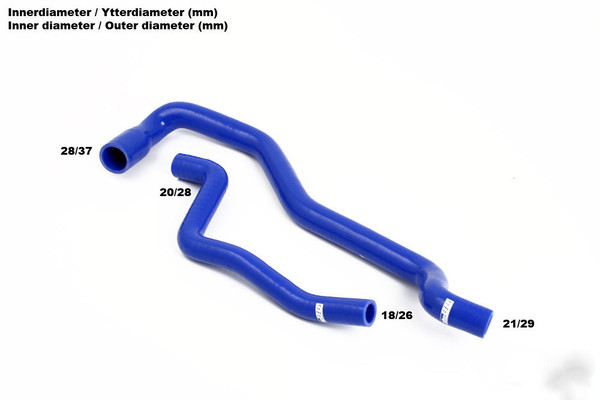 SAAB 9-5 98-10 Heater hoses for cars without water valve Black