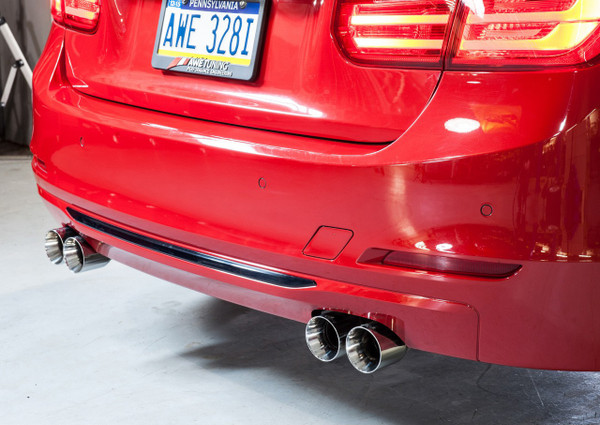 AWE Tuning BMW F3X N20/N26 328i/428i Touring Edition Exhaust, Quad Outlet -- Chrome Silver Tips (80mm)