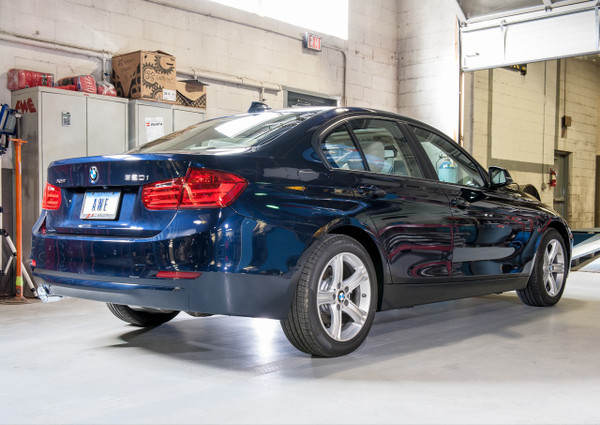 AWE Tuning BMW F30 320i Touring Edition Exhaust + Performance Mid Pipe, Single Side -- Chrome Silver Tip (90mm)