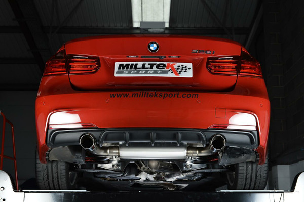 Milltek Cat Back Exhaust Resonated Verson - BMW F30 328i M Sport Automatic (without Tow Bar & N20 Engine Code)