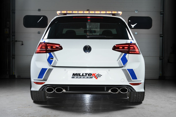 Milltek Resonated Cat-Back Exhaust With Cerakote Black Oval Tips - VW Golf R MK7