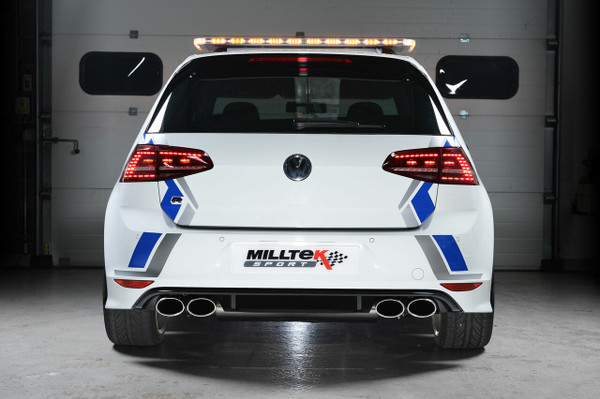 Milltek Resonated Turbo-Back Exhaust Including High-Flow Sports Cat With Cerakote Black Oval Tips - VW Golf R MK7