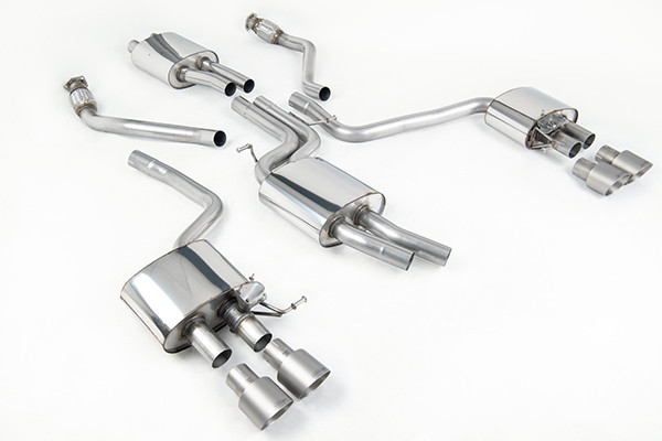 Milltek Resonated And Valved Cat-Back Exhaust System With Quad Titanium Tips  - Audi SQ5 3.0 TFSI