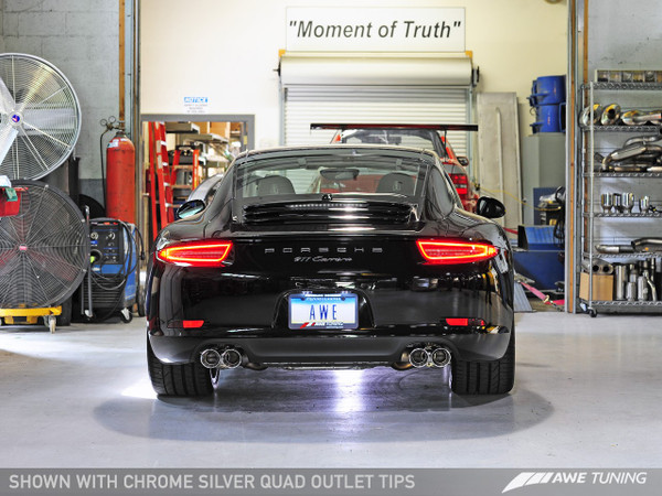 AWE Tuning Porsche 991 SwitchPath Exhaust, for Non-PSE cars  Chrome Silver Tips