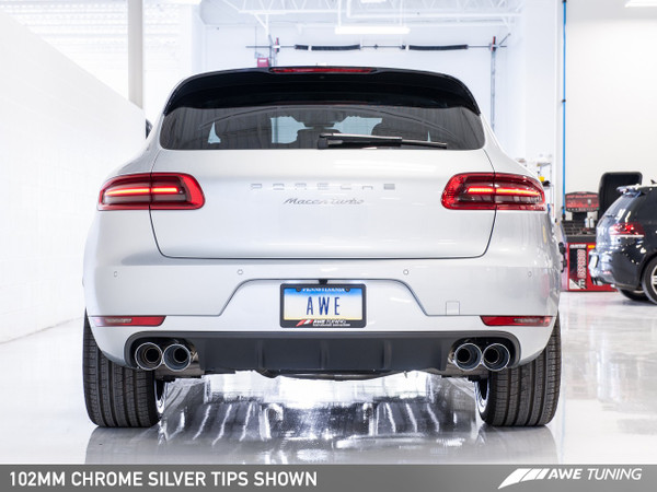 AWE Tuning Porsche Macan Track Edition Exhaust System - Chrome Silver 102mm Tips