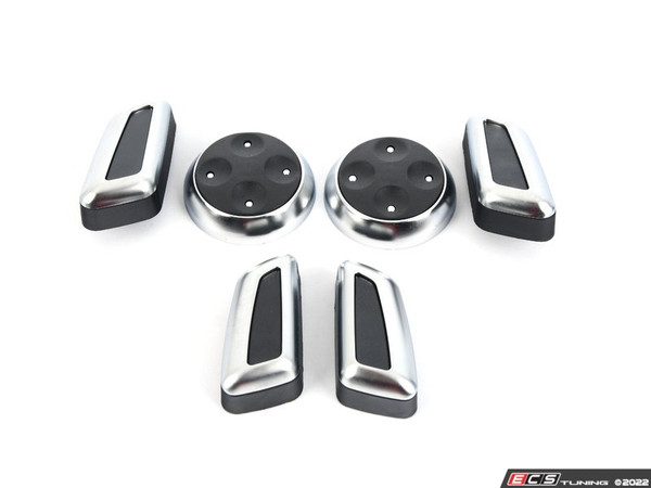 Power Seat Control Cover Set - Black With Brushed Aluminum Trim