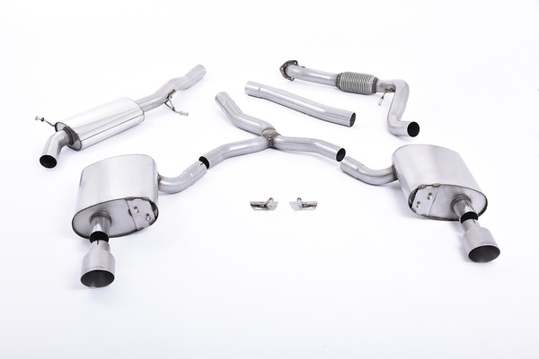 Milltek Road+ Cat Back - Dual GT-100 Titanium Tips  - A4 B9 Quatttro 2.0T