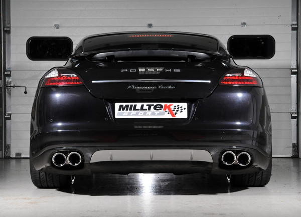 Milltek 2.75" Euro / Resonated Cat Back System - Quad 100mm GT Polished Tips - Panamera Turbo & Turbo S