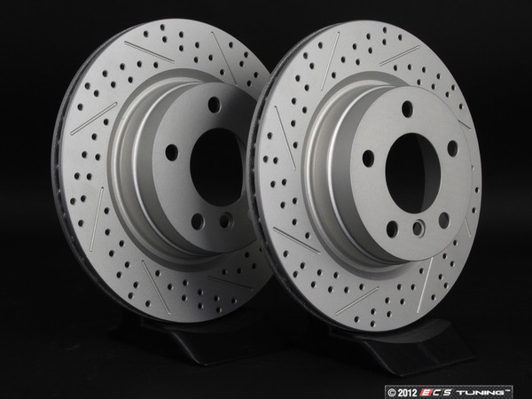 Rear Cross Drilled & Slotted Brake Rotors - Pair (300x20)