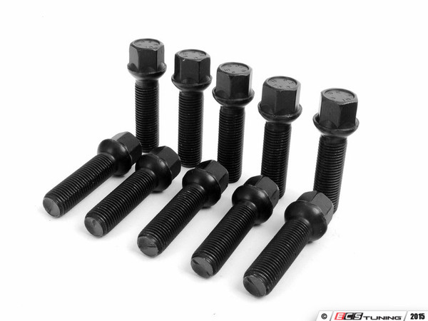 ECS Wheel Spacer & Bolt Kit - 15mm With Black Ball Seat Bolts