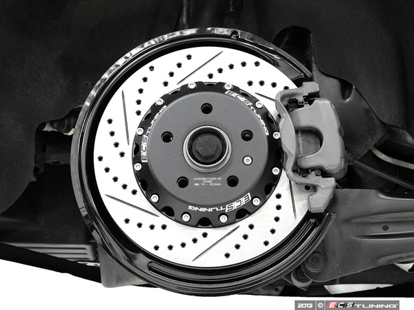 Rear Cross-Drilled & Slotted 2-Piece Semi-Floating Brake Rotors - Pair (310x22)