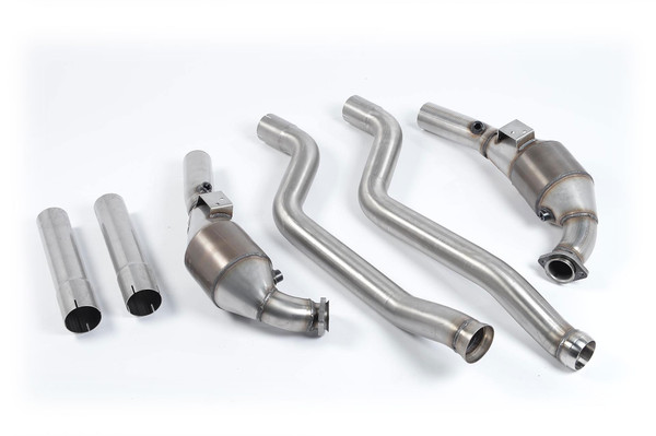 Milltek 2.75" Primary Hi-Flow Cats & Secondary Cat Bypass Pipes - Fits with original exhaust - C63 AMG