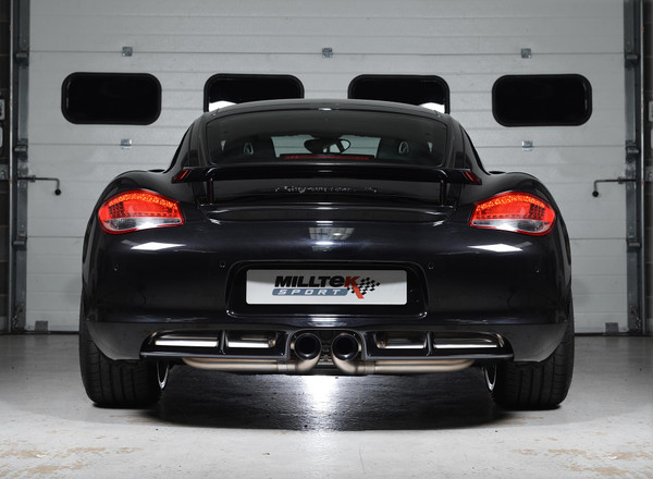 Milltek Resonated 2.25" Cat Back Exhaust - Twin 90mm Ceramic Black Tips - Cayman S / Boxster S