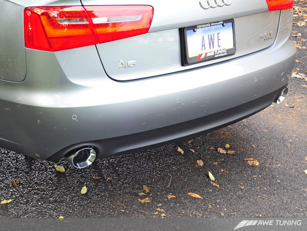 AWE Tuning Audi C7 A6 3.0T Touring Edition Exhaust - Dual Outlet, Chrome Silver Tips