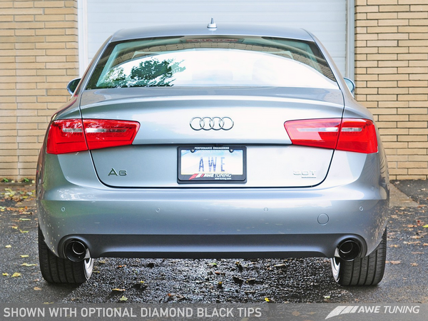 AWE Tuning Audi C7 A6 3.0T Touring Edition Exhaust - Dual Outlet, Diamond Black Tips