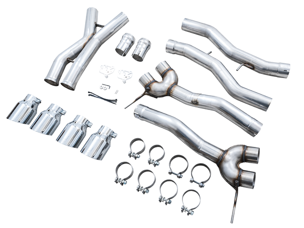 AWE Track Edition Exhaust for BMW G8X M3/M4 - Chrome Silver Tips