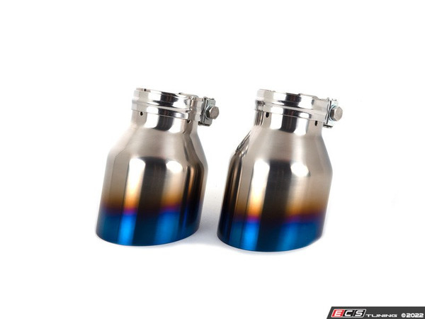 ECS "Ti.22" UNIVERSAL Exhaust Tips - 4.0" Titanium - Burnt Finish - Pair