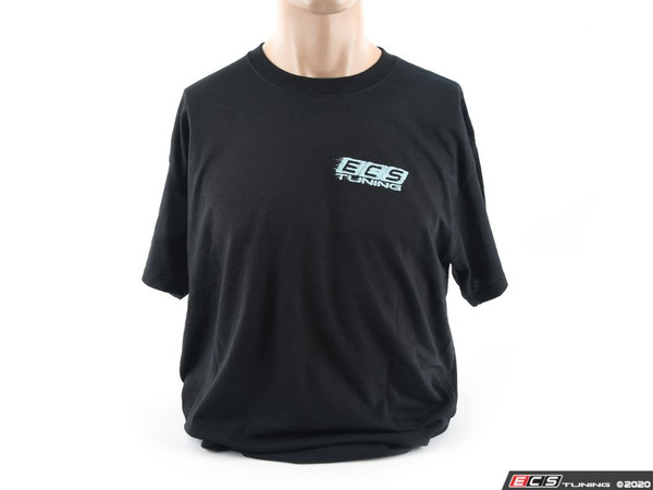Black With Aqua Melting ECS Short Sleeve T-Shirt - 2XL