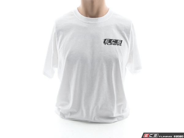 White With Black Melting ECS Short Sleeve T-Shirt - Small