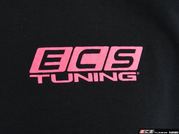 Black With Flo Pink ECS Short Sleeve T-Shirt - Small