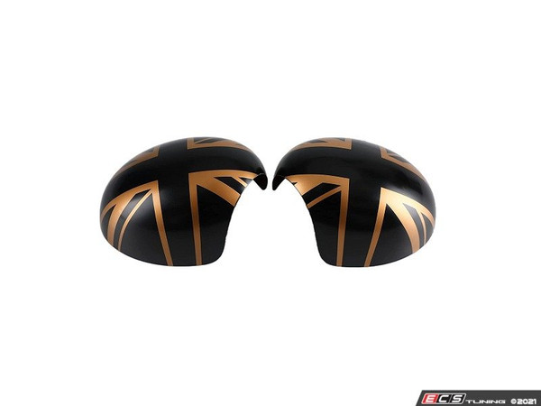 Union Jack Gold Jack Mirror Cap Covers - Set