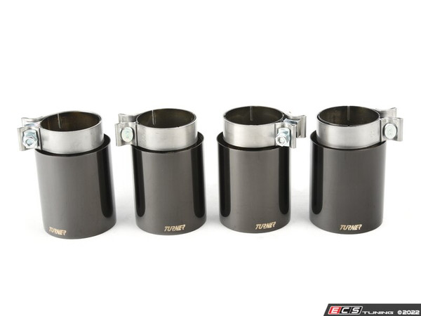 Turner 4" Double Wall Exhaust Tip W/ Polished Black Chrome Finish - Set Of Four