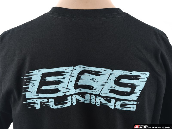 Black With Aqua Melting ECS Short Sleeve T-Shirt