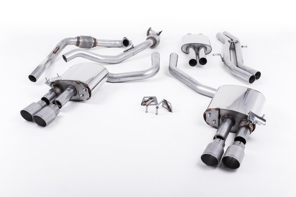 Milltek Cat Back Resonated with Quad GT-90 Titanium Trims