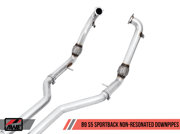 AWE Audi B9 S5 Sportback Track Edition Exhaust - Non-Resonated (Silver 102mm Tips)