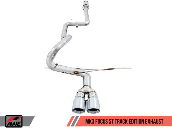 AWE Ford Focus ST Track Edition Cat-back Exhaust - Chrome Silver Tips