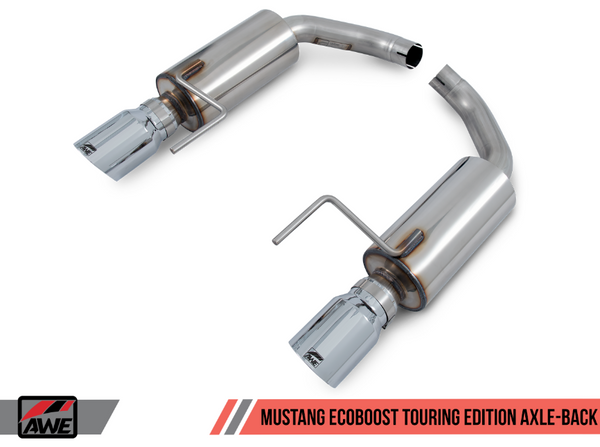 AWE S550 Mustang EcoBoost Axle-back Exhaust - Touring Edition (Chrome Silver Tips)