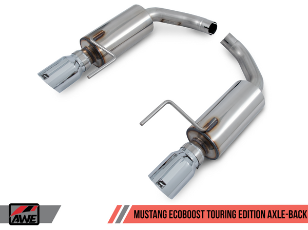 AWE S550 Mustang EcoBoost Axle-back Exhaust - Touring Edition (Diamond Black Tips)
