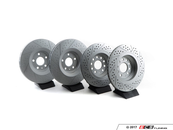 Front And Rear Drilled/Slotted Brake Rotor Kit (340x30/310x22)
