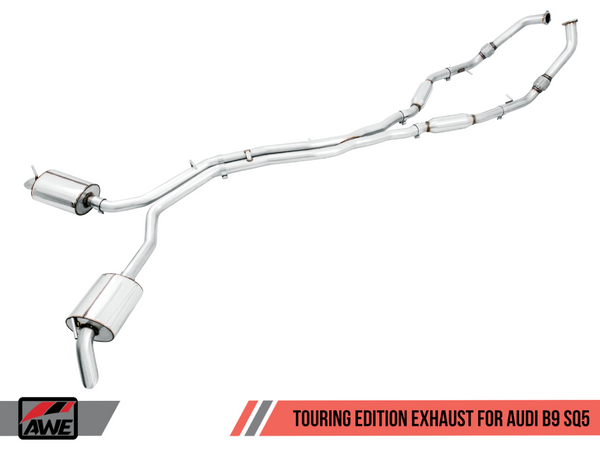 AWE Touring Edition Exhaust for Audi B9 SQ5 - Non-Resonated - No Tips (Turn Downs)