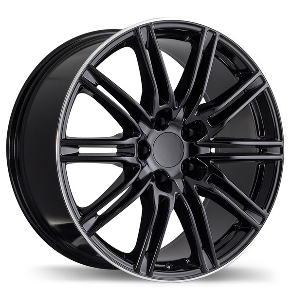 R158 20x9.5 5x130mm +50 71.6mm | Gloss Black with Machined Lip Finish