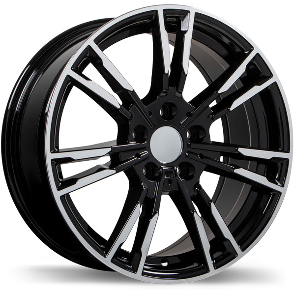 R231 19x8.5 5x112mm +25 66.6mm | Gloss Black with Machined Face Finish