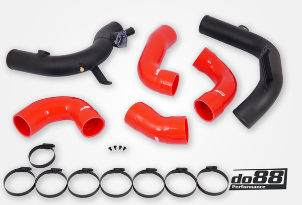 AUDI / VW - 2.0 TSI EA888 Gen4 (300hp+) OEM IC Pressure pipes, Red hoses