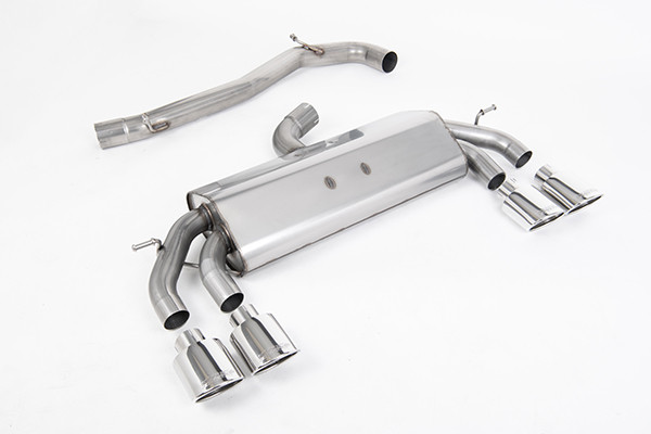 Milltek Non-Valved Race System. Non-resonated (louder). Polished Oval Tips