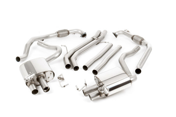 Milltek Sport Cat Back Non Resonated with Quad JET-100 Carbon Tips - Non Sport Diff Models Only