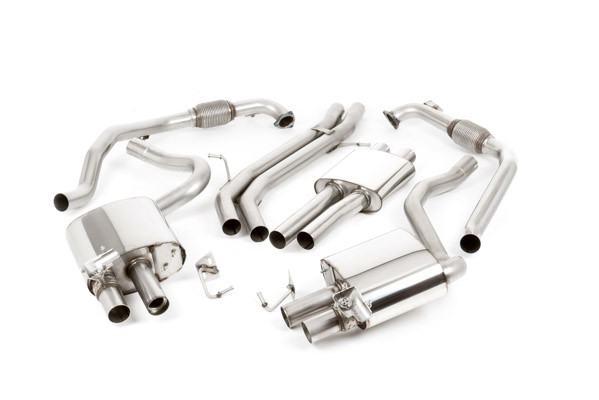 Milltek Sport Cat Back Resonated with Quad Polished Oval Tips - Non Sport Diff Models Only