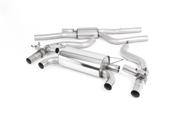 Milltek Sport GPF/OPF Back System with Quad Jet-90 Carbon Fibre Tips - Race (Louder)