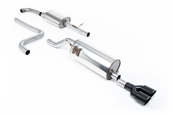 Milltek Resonated (Quieter) Cat-Back Exhaust System with Twin GT-90 Cerakote Black Trims