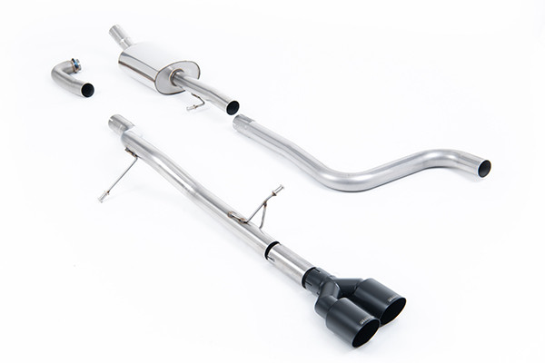 Milltek Non-Resonated (Louder) Cat-Back Exhaust System with Twin GT-90 Cerakote Black Trims